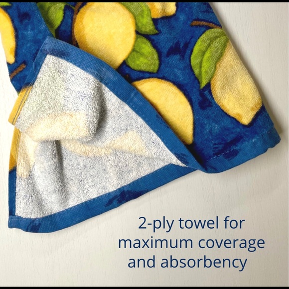 Lemon 🍋 Hanging Hand Towel / Blue and Yellow / Handmade /  Chocheted - Picture 2 of 6